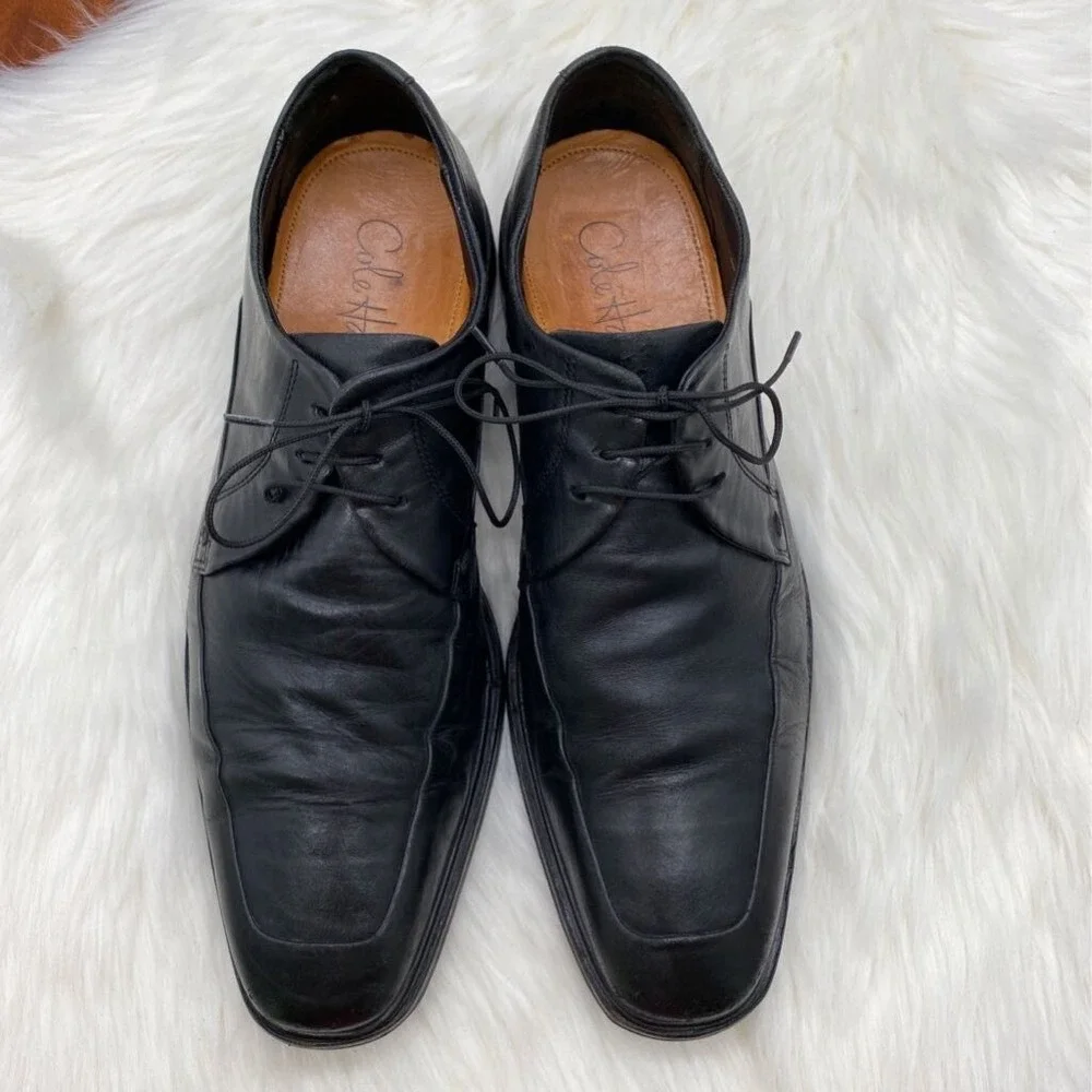 Cole Haan Shoes Mens Sz 11 Black Leather Derby Shoes Square Toe C05511 Nike Air